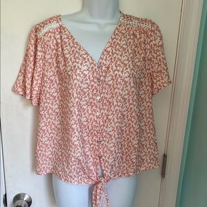 Stitchfix Papermoon tie bottom button front my blouse EUC